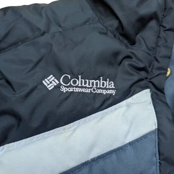 Columbia Boys Reversible Blue Puffer Ski Jacket Full Zip Insulated Size 4/5